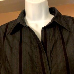 George For Ladies Fitted Long Sleeved Collared Shirt, Pin Striped (form fitted)